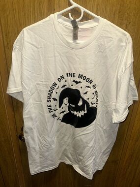 Gildan custom White Short Sleeve Tee with Oogie Boogie Graphic